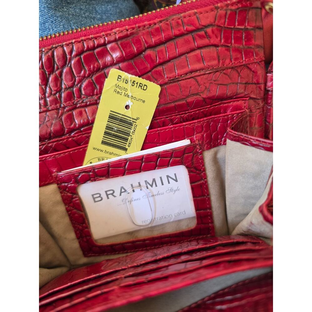 Brahmin Red Mojito Melbourne Croc Embossed Crossbody Original Papers & Price tag - Picture 3 of 4